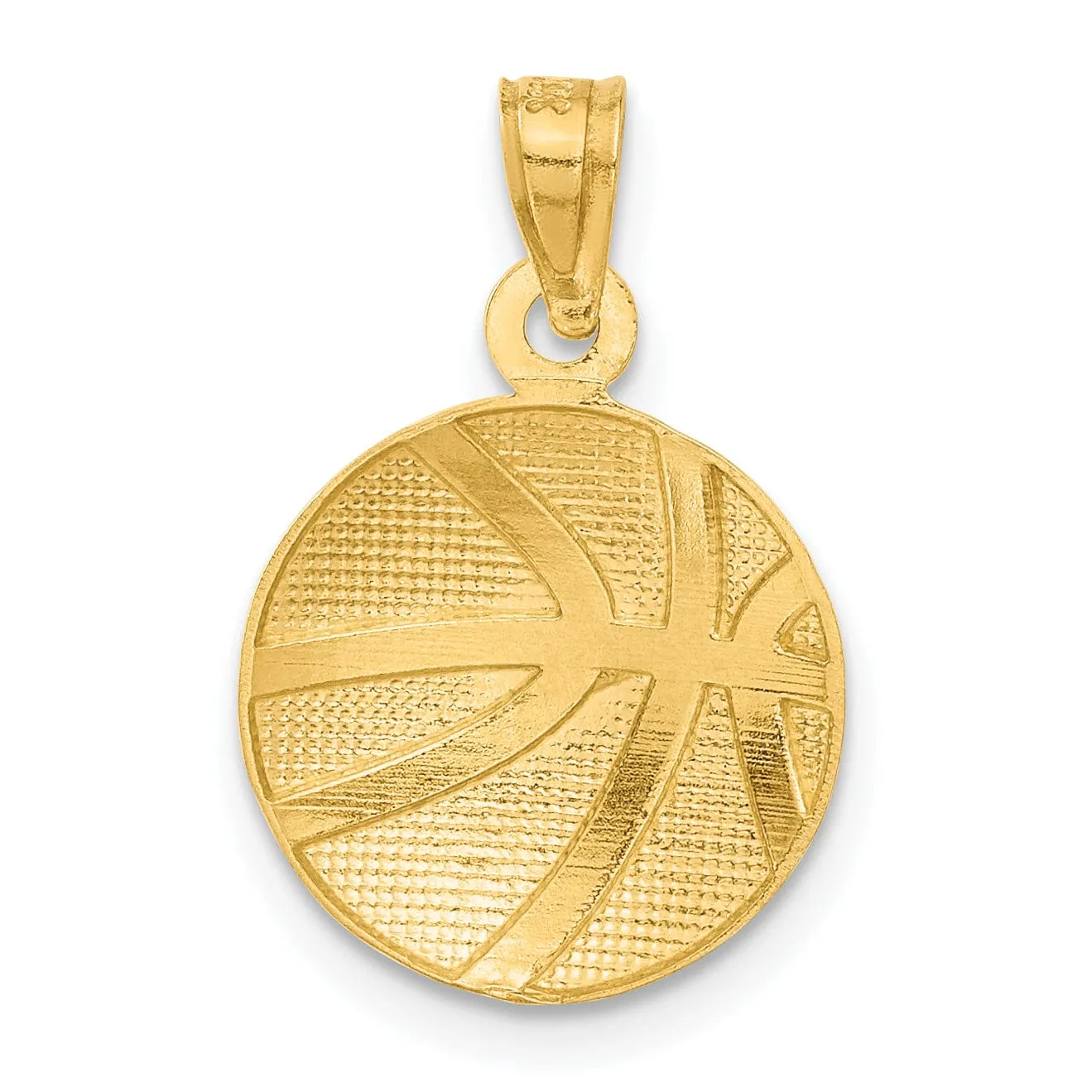 14k Yellow Gold Basketball Charm Pendant