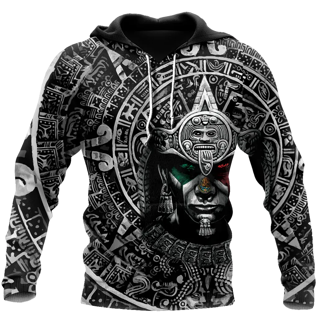 3D Aztec Mexican Warrior Hoodie, Aztec Gift For Him Her, Aztec Mexico Hoodies