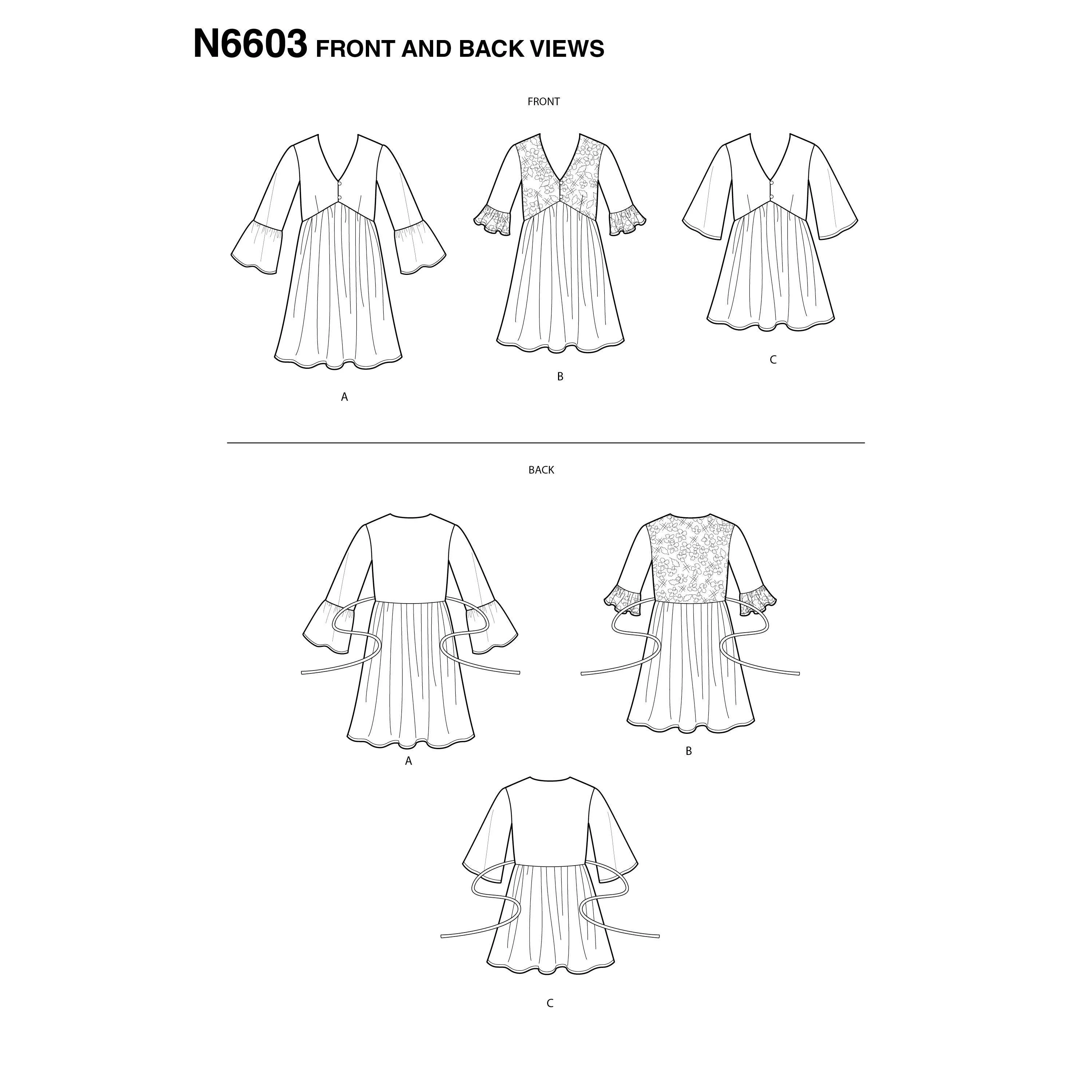 6603 New Look Sewing Pattern N6603 Misses' Mini Dress, Tunic and Top