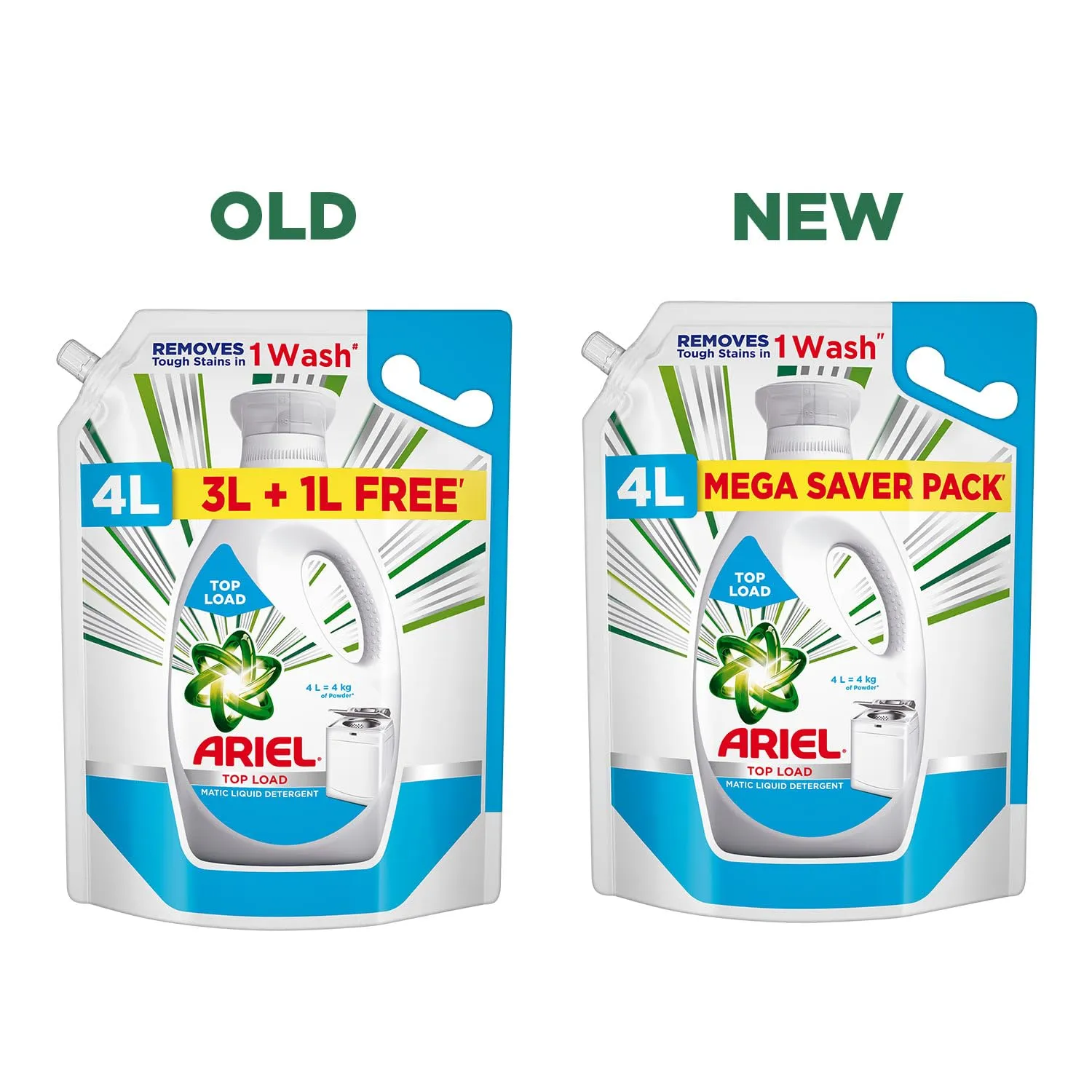 Ariel Top Load Liquid Detergent, 3 Ltr   1 Ltr free, Removes Tough Stains, Specially designed for Top Load Washing Machine