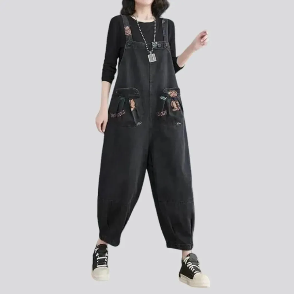 Baggy y2k denim overall for women