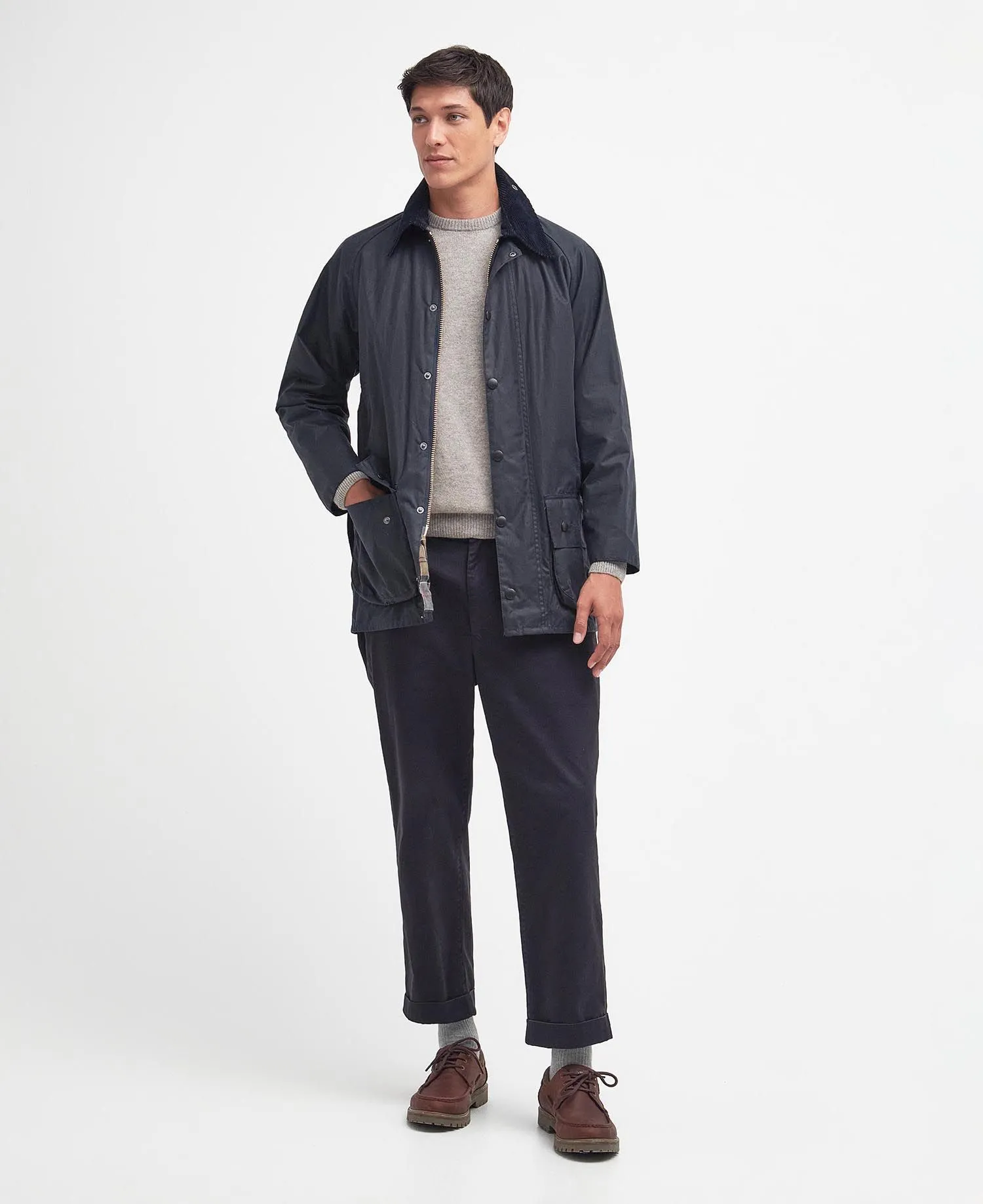 Barbour Beaufort Waxed Jacket Navy