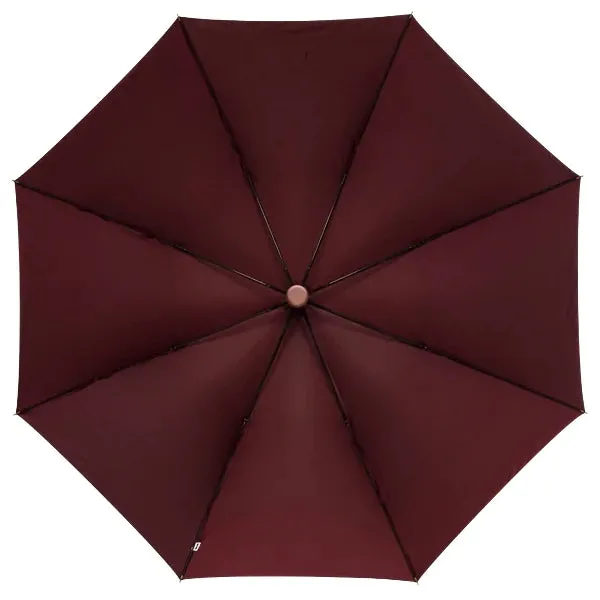 Black & Wine Red Strong Wooden Umbrella