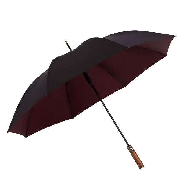 Black & Wine Red Strong Wooden Umbrella