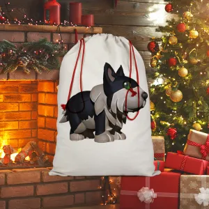 Black Dog Sublimation Linen Drawstring Sack