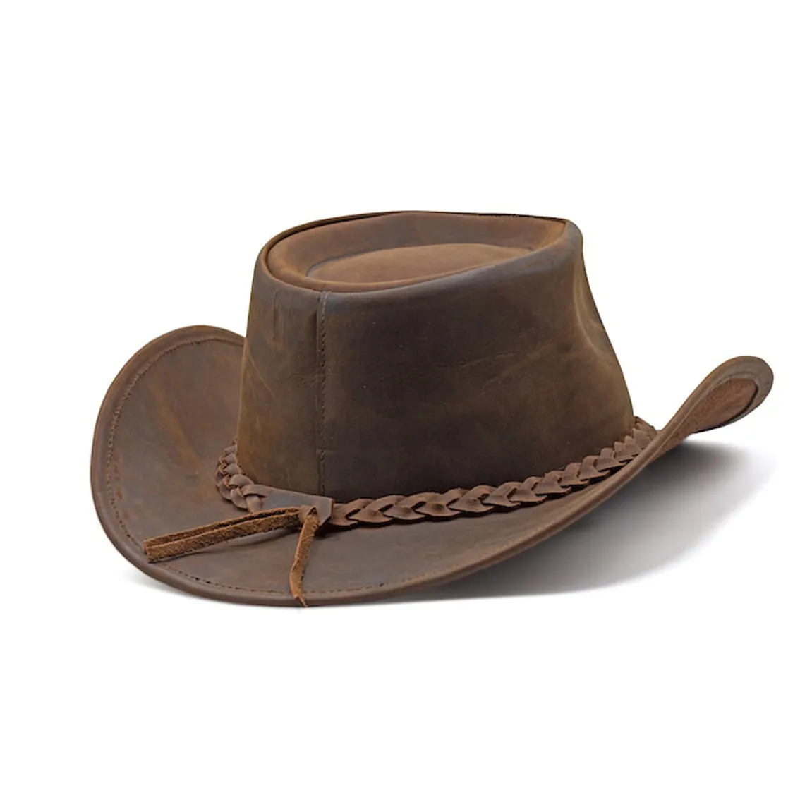 Brown Outback Hat Shapeable into Leather Cowboy Hat Durable Leather Hats for Men | Western hat | Western Hats for Men and Women