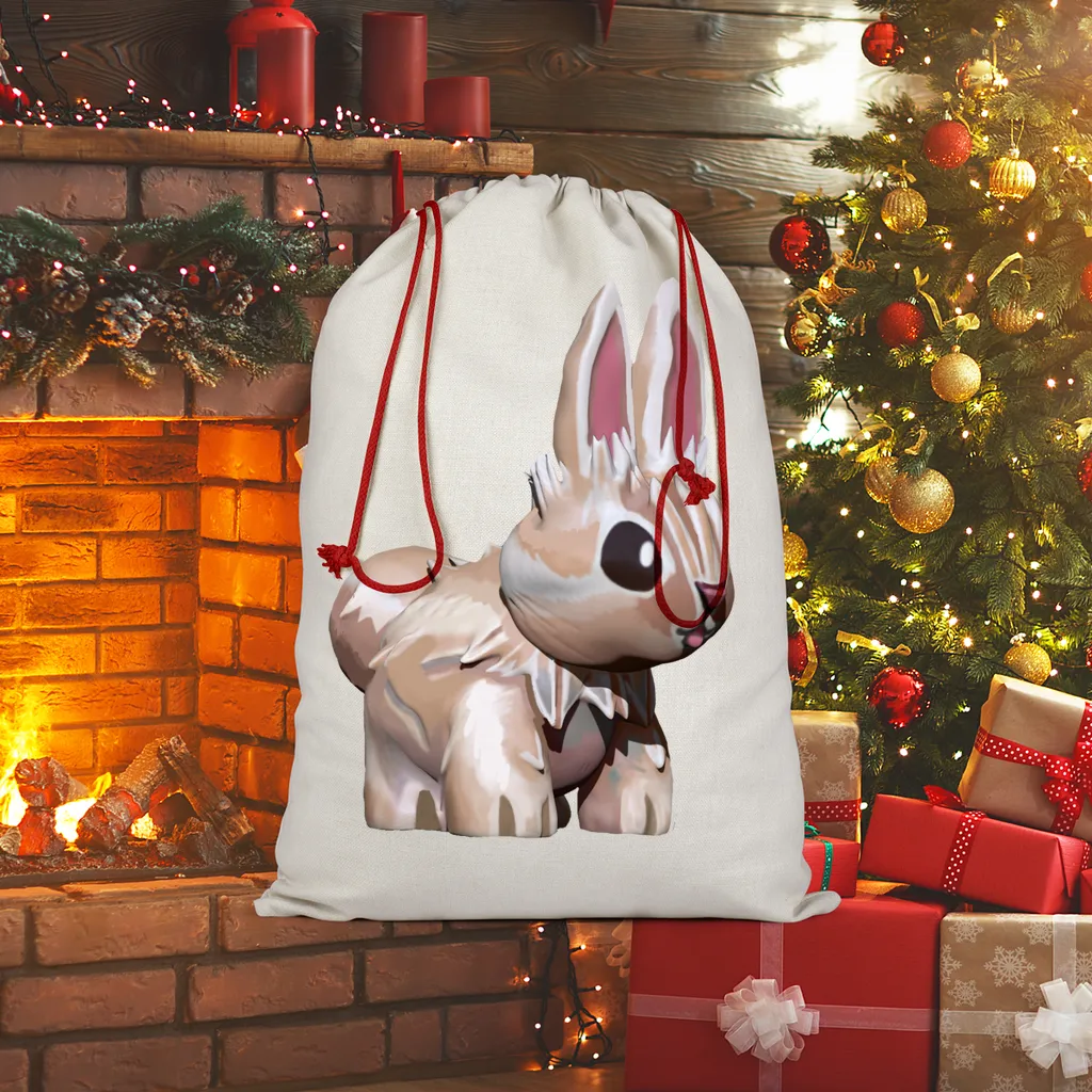 Bunny Sublimation Linen Drawstring Sack