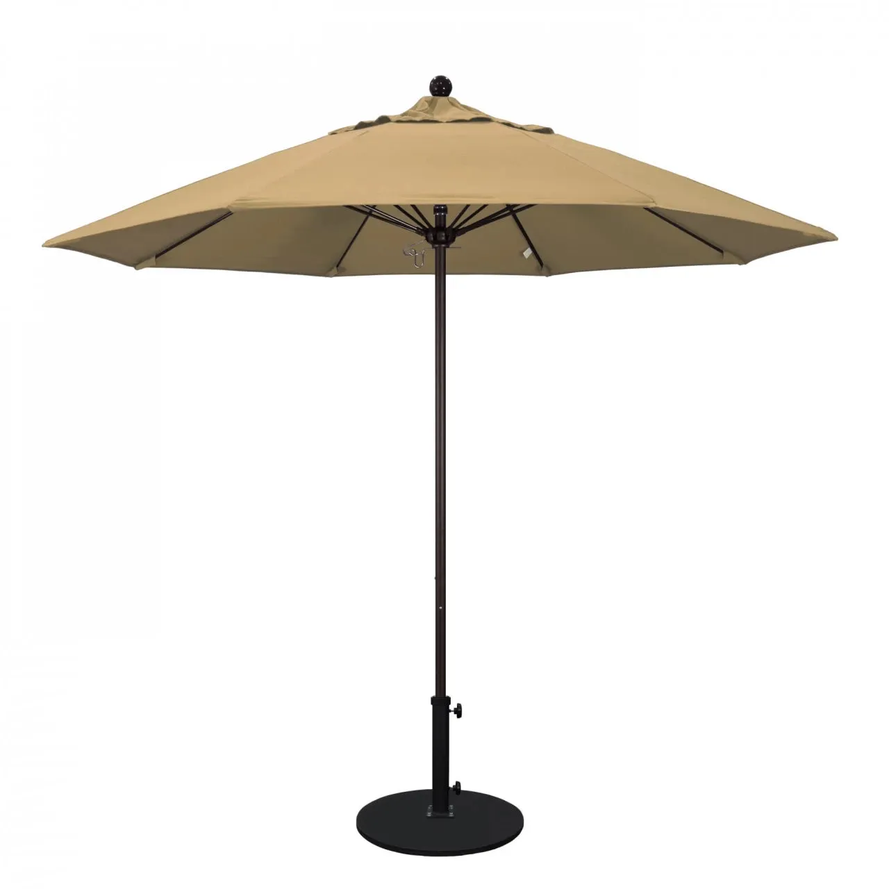 California Umbrella Venture Series 9 foot Commercial Patio Umbrella - Sturdy Aluminum Pole with Push Lift and Fiberglass Ribs