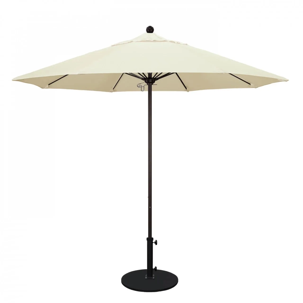 California Umbrella Venture Series 9 foot Commercial Patio Umbrella - Sturdy Aluminum Pole with Push Lift and Fiberglass Ribs