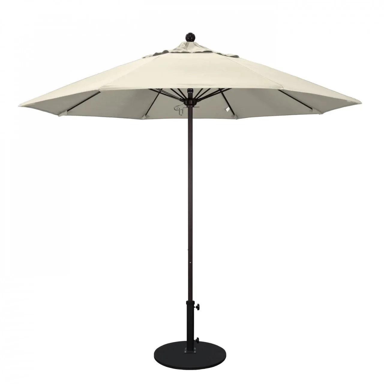 California Umbrella Venture Series 9 foot Commercial Patio Umbrella - Sturdy Aluminum Pole with Push Lift and Fiberglass Ribs