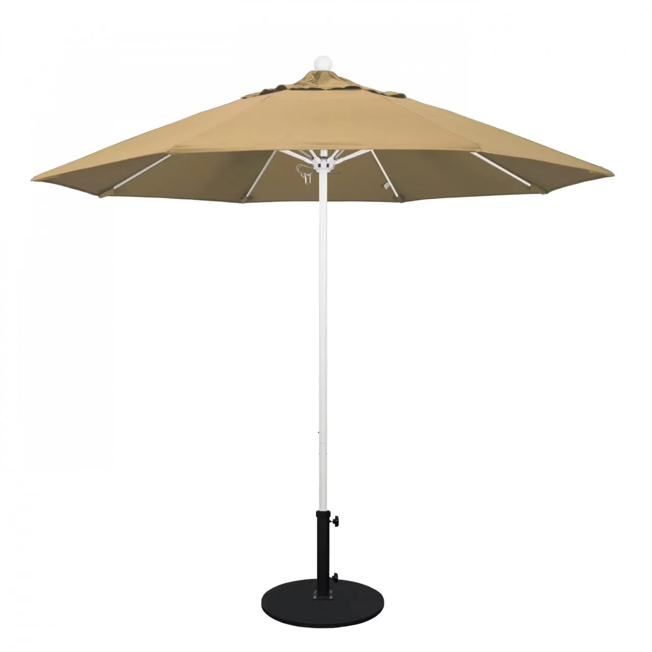 California Umbrella Venture Series 9 foot Commercial Patio Umbrella - Sturdy Aluminum Pole with Push Lift and Fiberglass Ribs