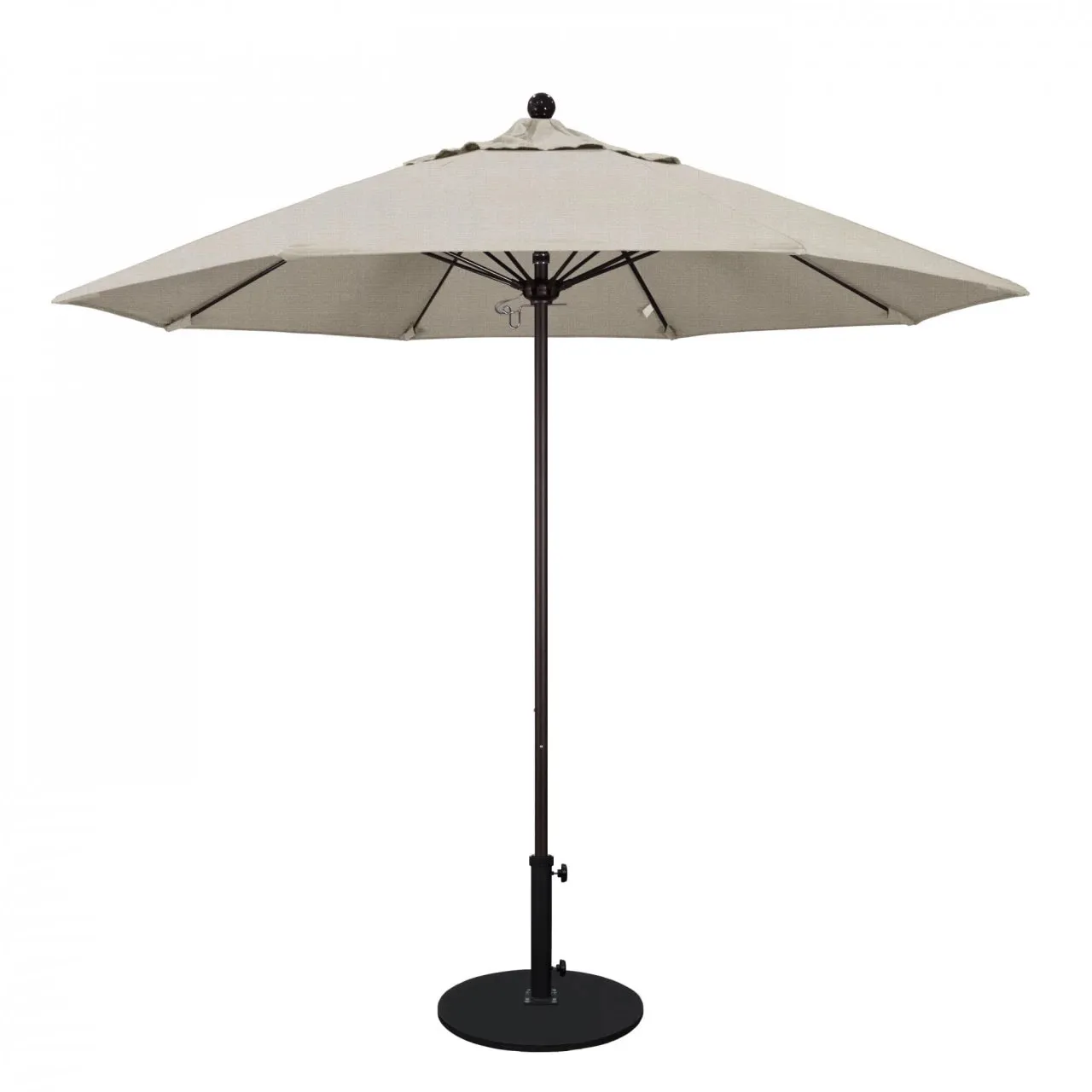 California Umbrella Venture Series 9 foot Commercial Patio Umbrella - Sturdy Aluminum Pole with Push Lift and Fiberglass Ribs