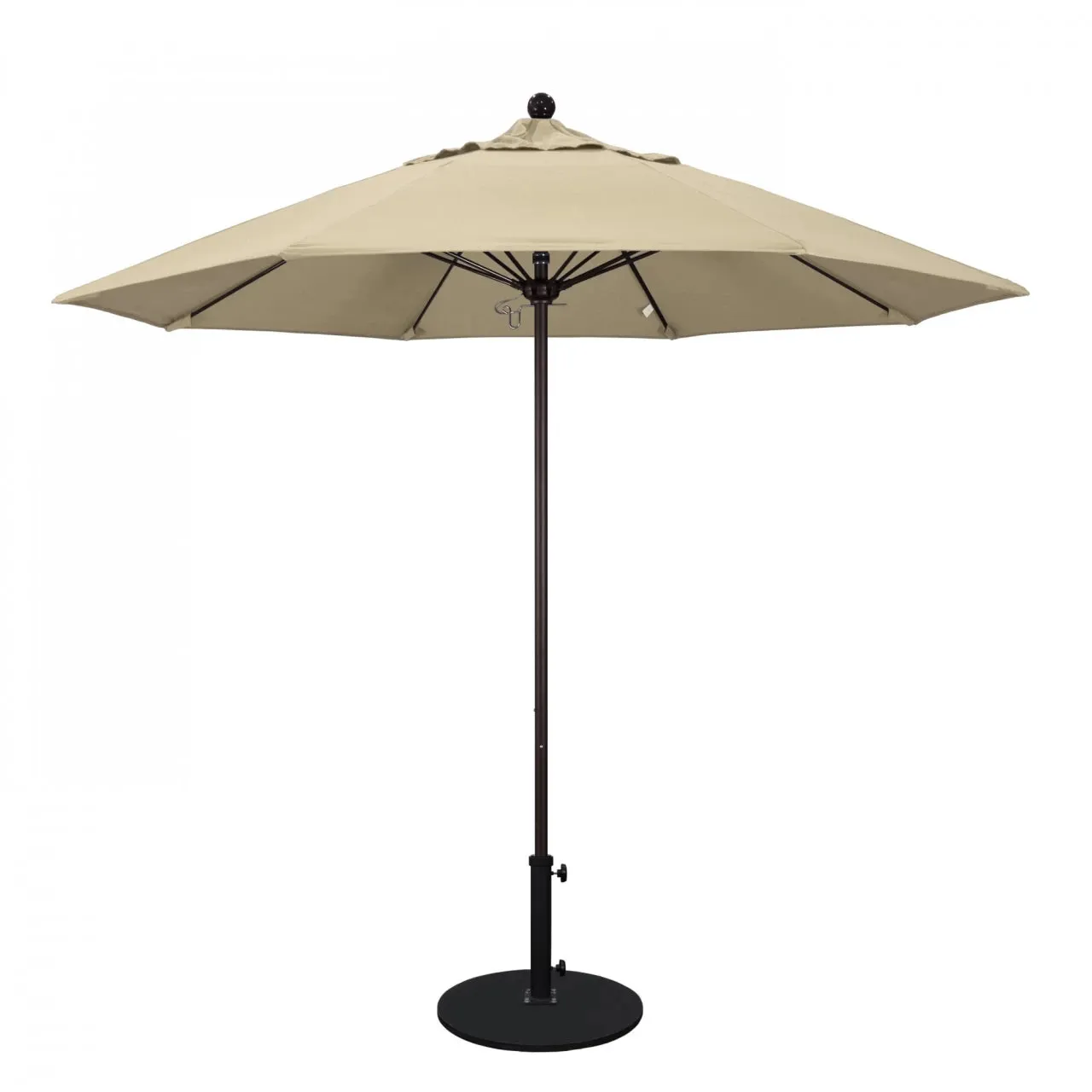 California Umbrella Venture Series 9 foot Commercial Patio Umbrella - Sturdy Aluminum Pole with Push Lift and Fiberglass Ribs