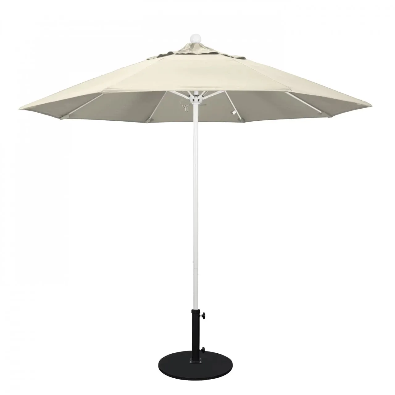 California Umbrella Venture Series 9 foot Commercial Patio Umbrella - Sturdy Aluminum Pole with Push Lift and Fiberglass Ribs