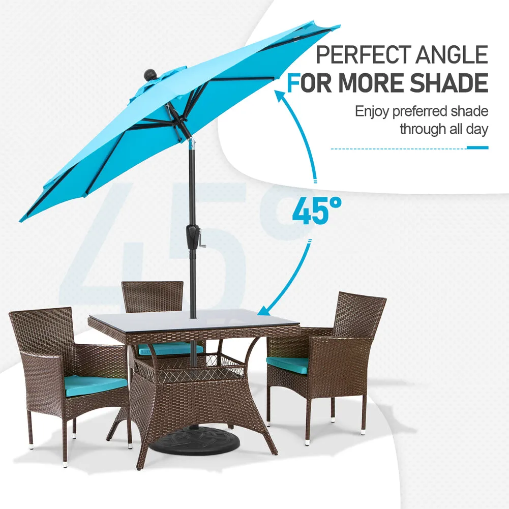 COOS BAY 7.5' Patio Umbrella Outdoor Market Table Umbrella with Push Button Tilt and Crank for Garden, Deck, Backyard, Pool and Beach, 8 Ribs