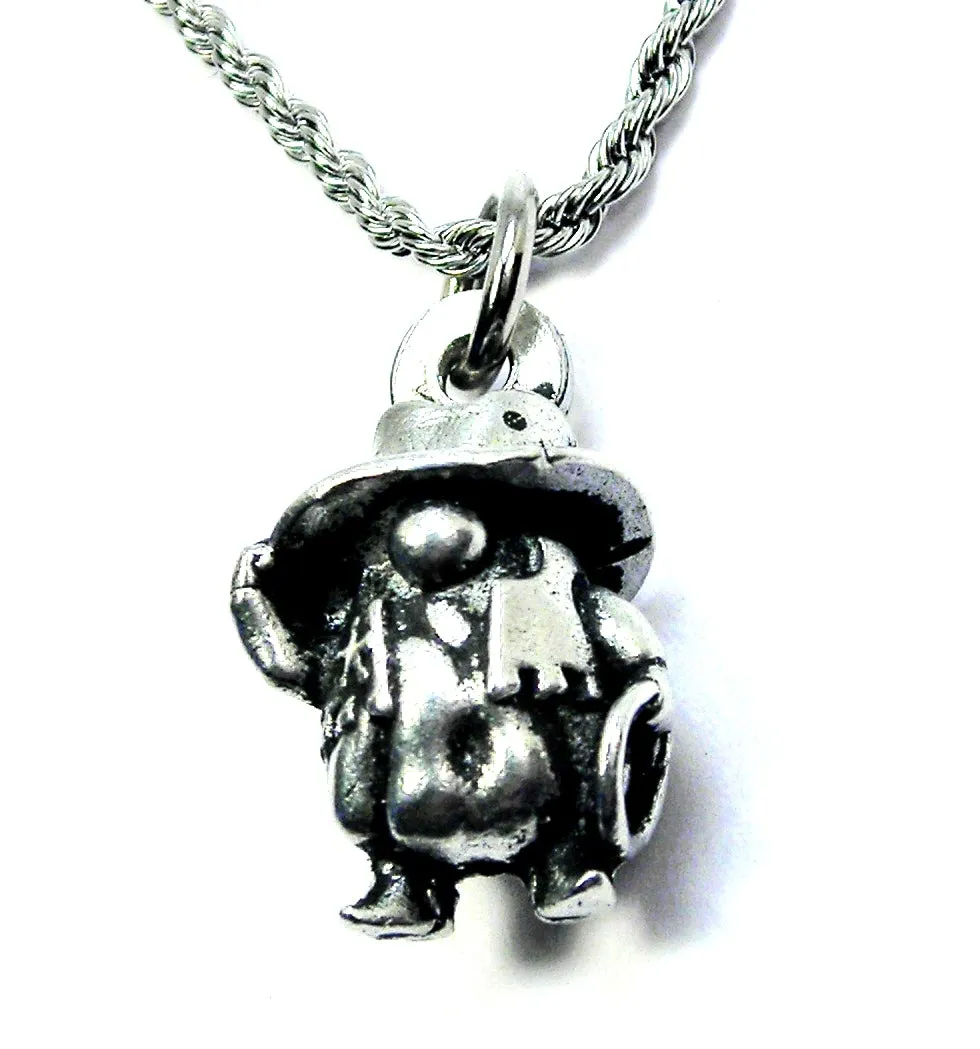 Cowboy Gnome with cowboy boot  3D Single Charm Necklace