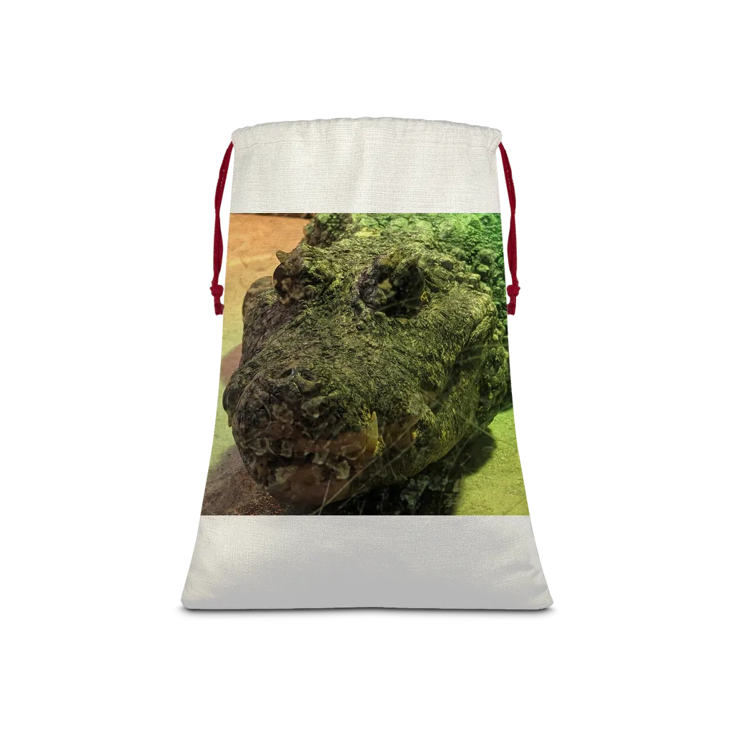 Crocodiles Sublimation Linen Drawstring Sack