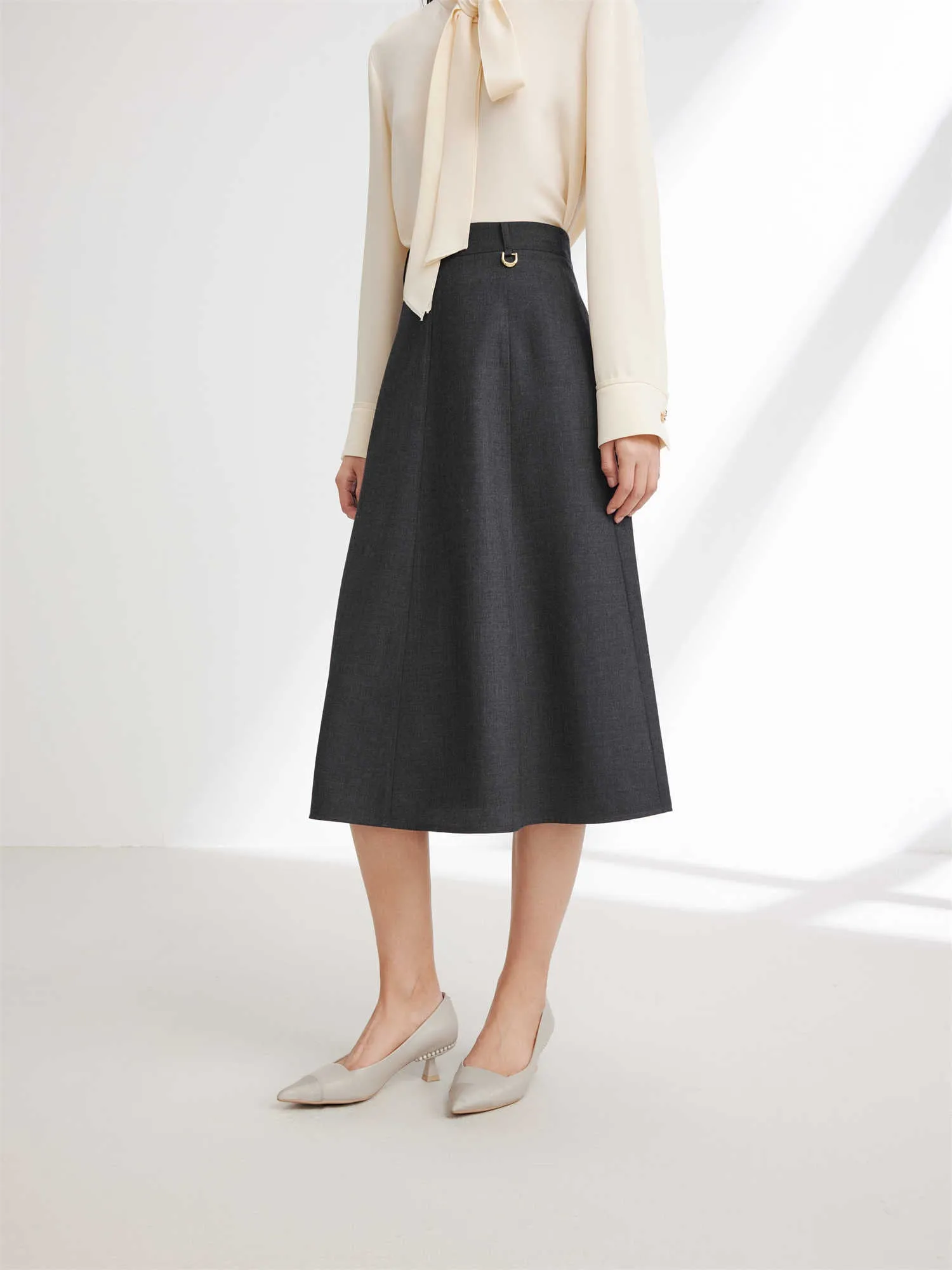 EP YAYING Wool A-shape Skirt