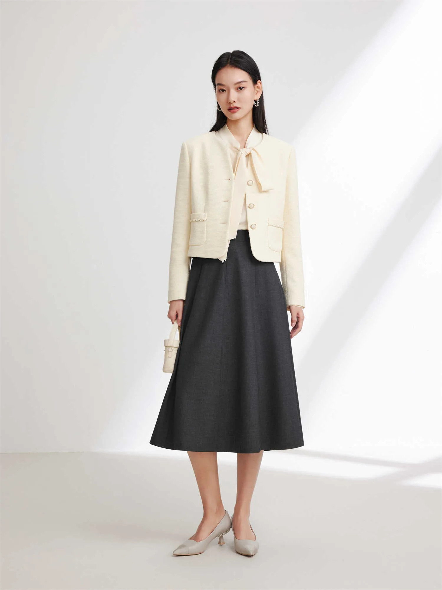 EP YAYING Wool A-shape Skirt