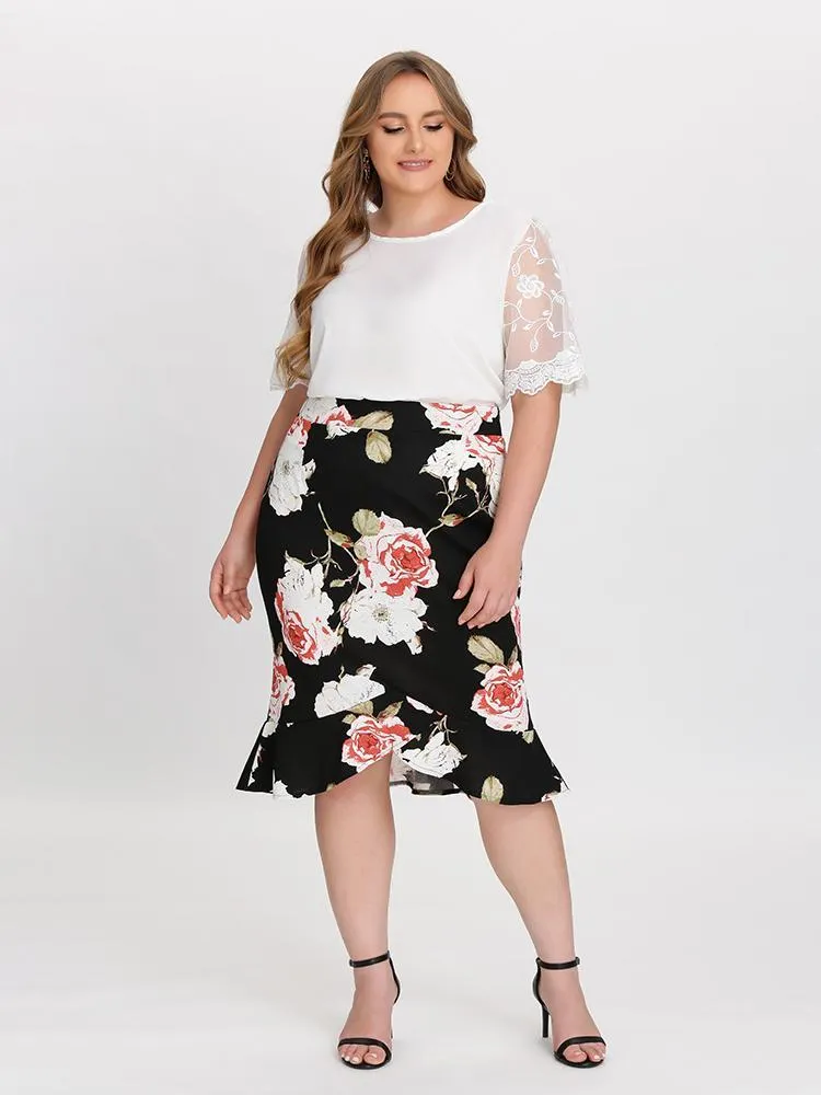 Floral Fishtail Skirt