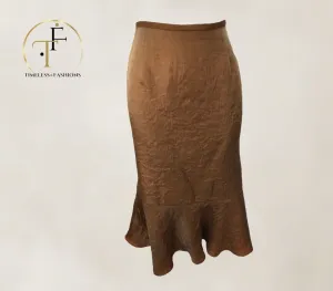 Frank Usher Brown Bronze Shimmer Fishtail Skirt UK 14 US 10 EU 42