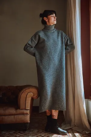 FREYA Knit Dress in Merino Wool - Ash Grey