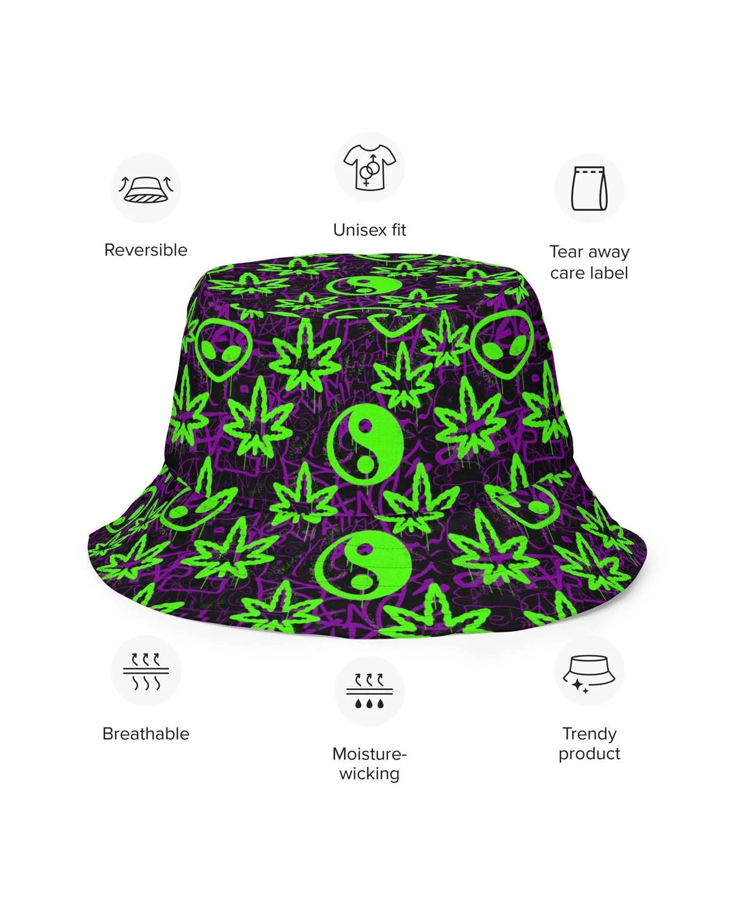 Ganja Graffiti Reversible Bucket Hat