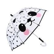 Girl's Clear Panda Motif 17" Umbrella