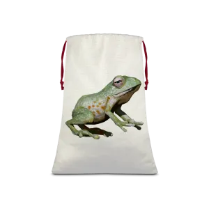 Green Frog Sublimation Linen Drawstring Sack