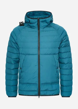 Hooded down jacket - storm blue