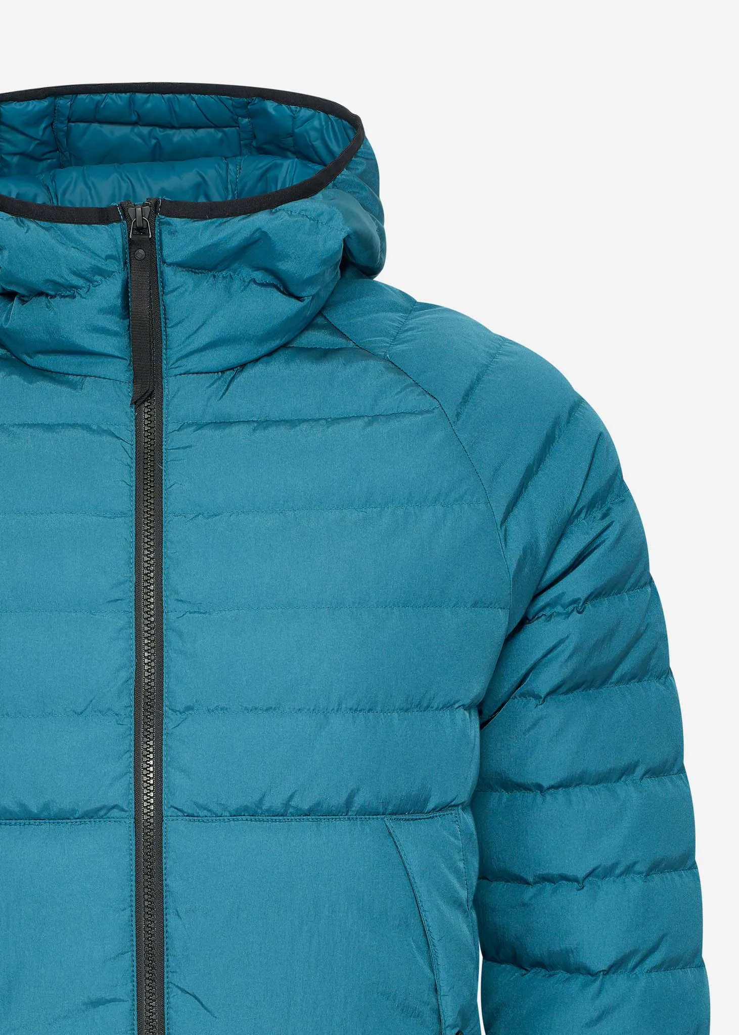 Hooded down jacket - storm blue