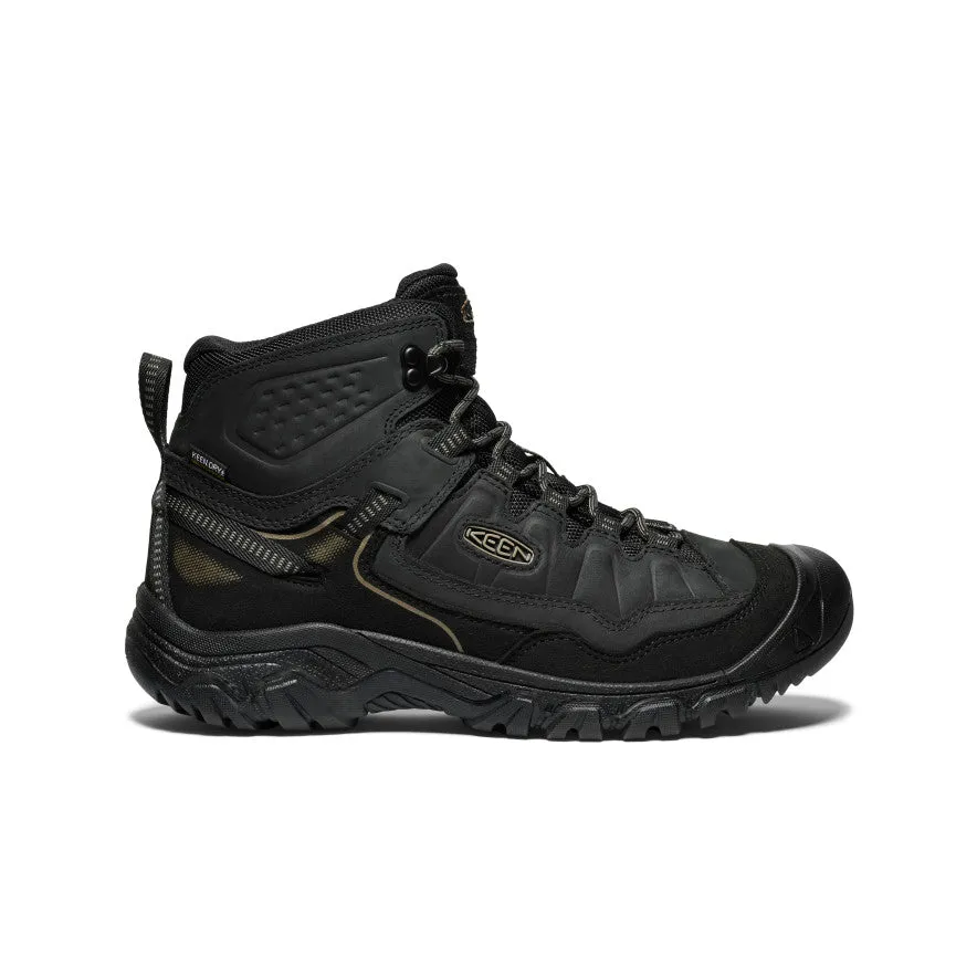 Keen Men's Targhee IV Waterproof Mid Hiking Boot in Black & Bison Available in Wide Widths