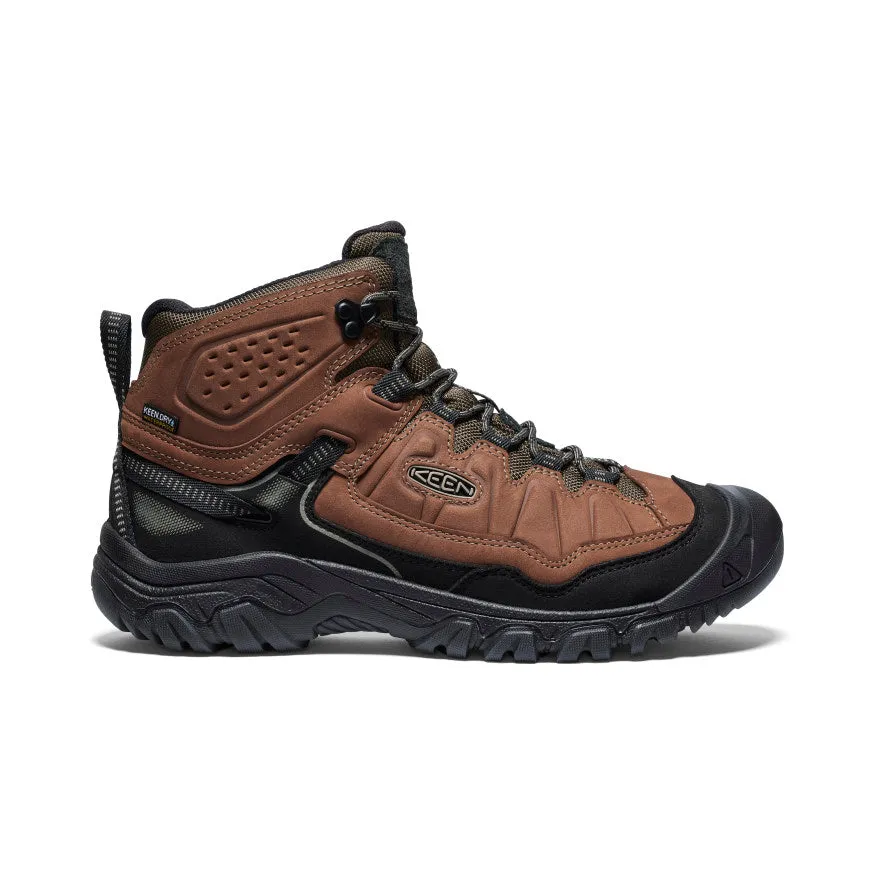 Keen Men's Targhee IV Waterproof Mid Hiking Boot in Black & Bison Available in Wide Widths