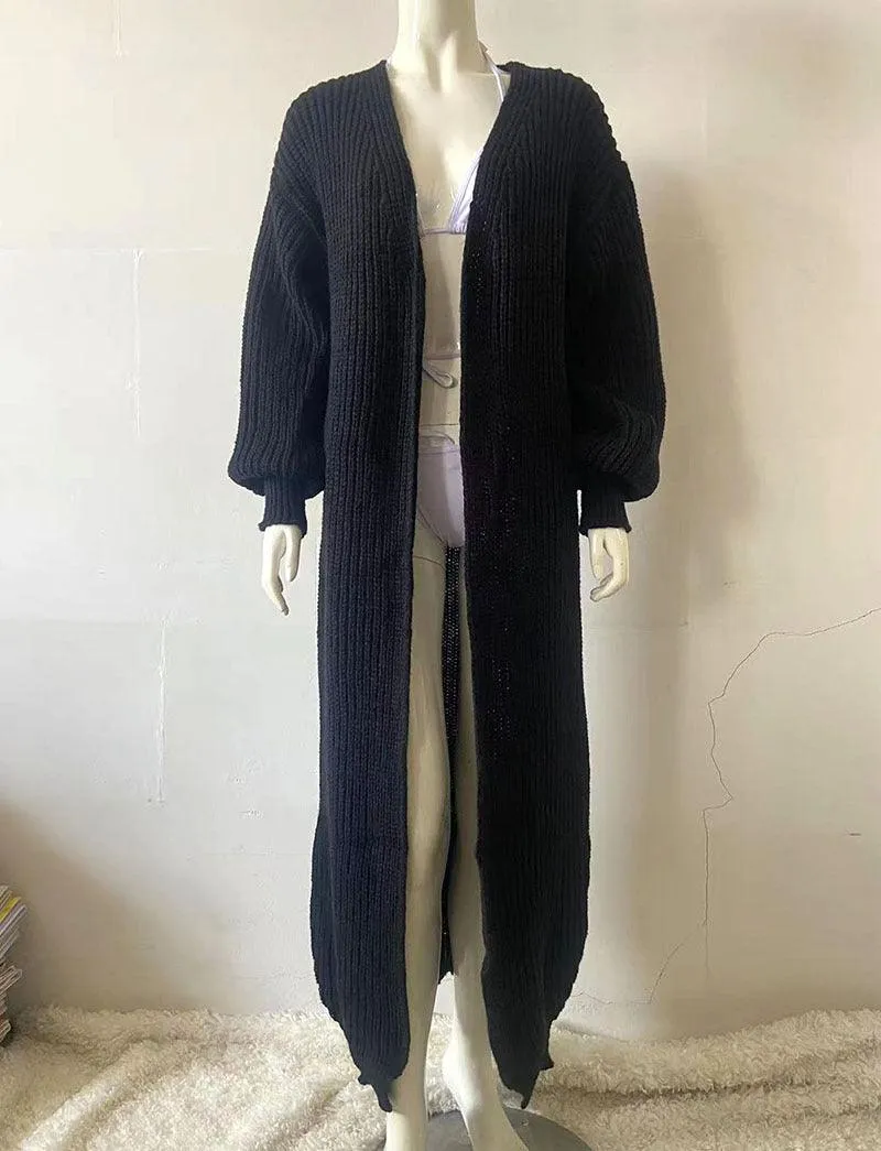 Knitted Cardigan Long Loose Home Clothes Sweater