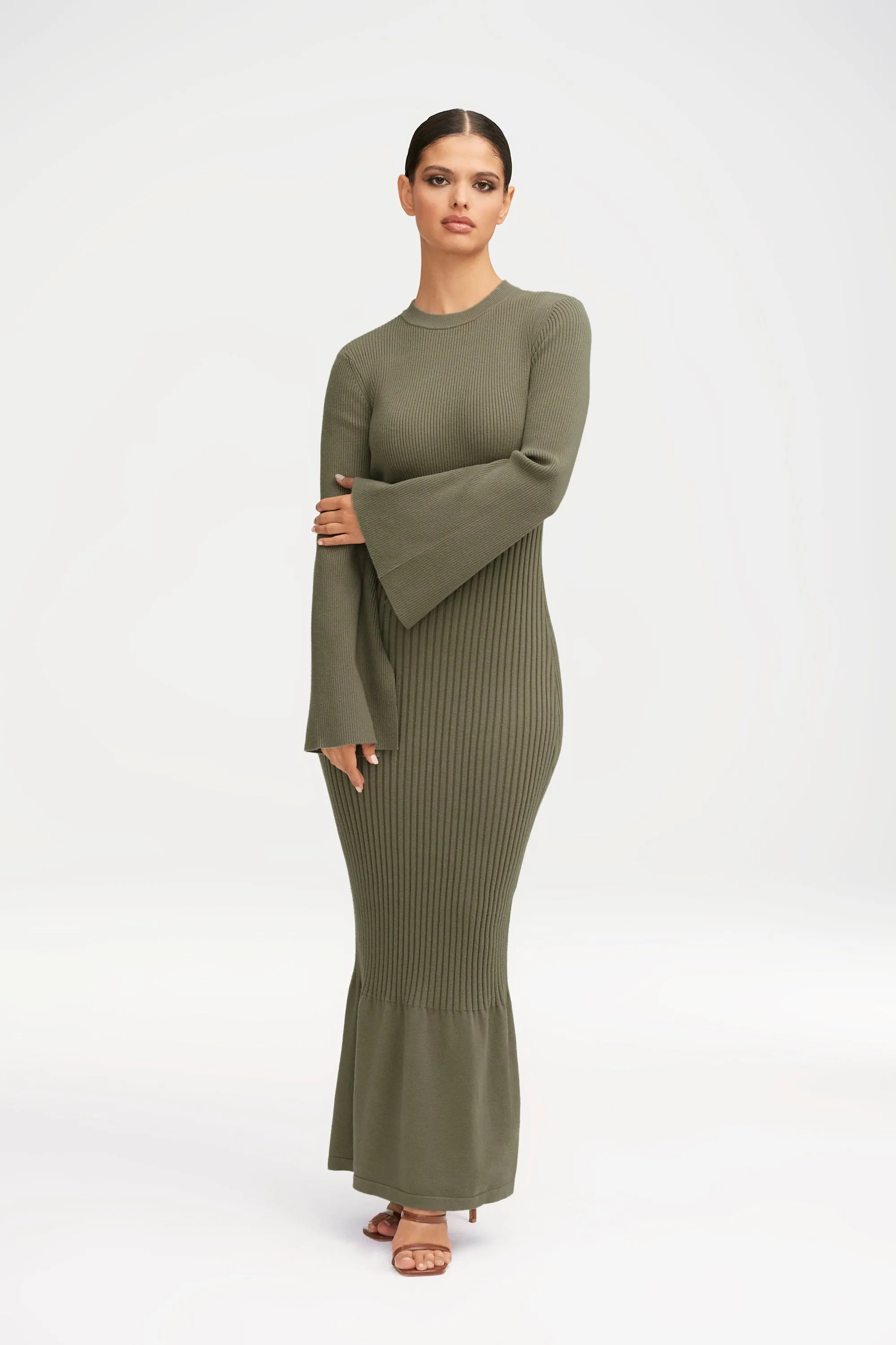 Kourtney Ribbed Knit Maxi Dress - Sage