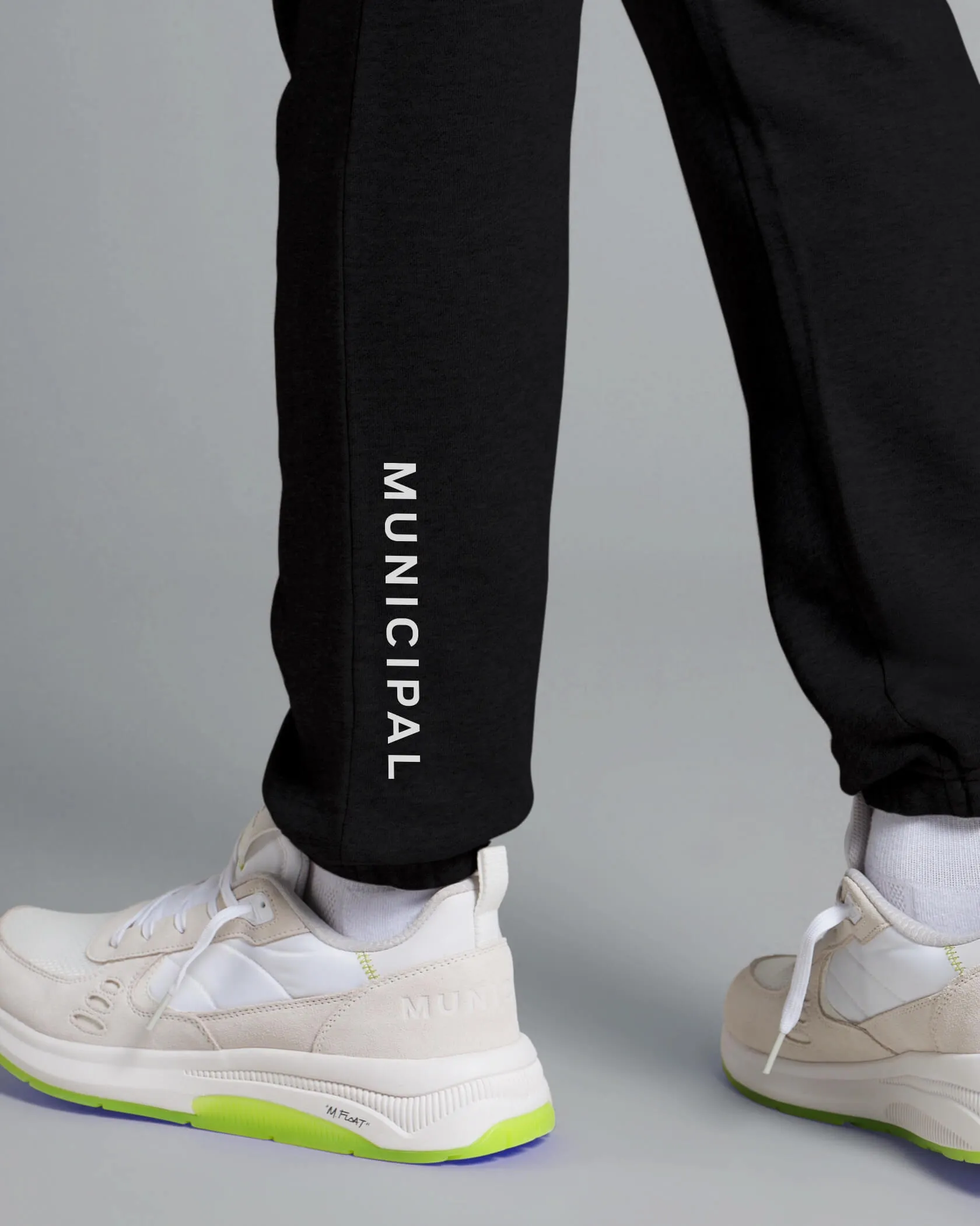 Municipal Gameday Sweatpants - BLACK HEATHER/WHITE