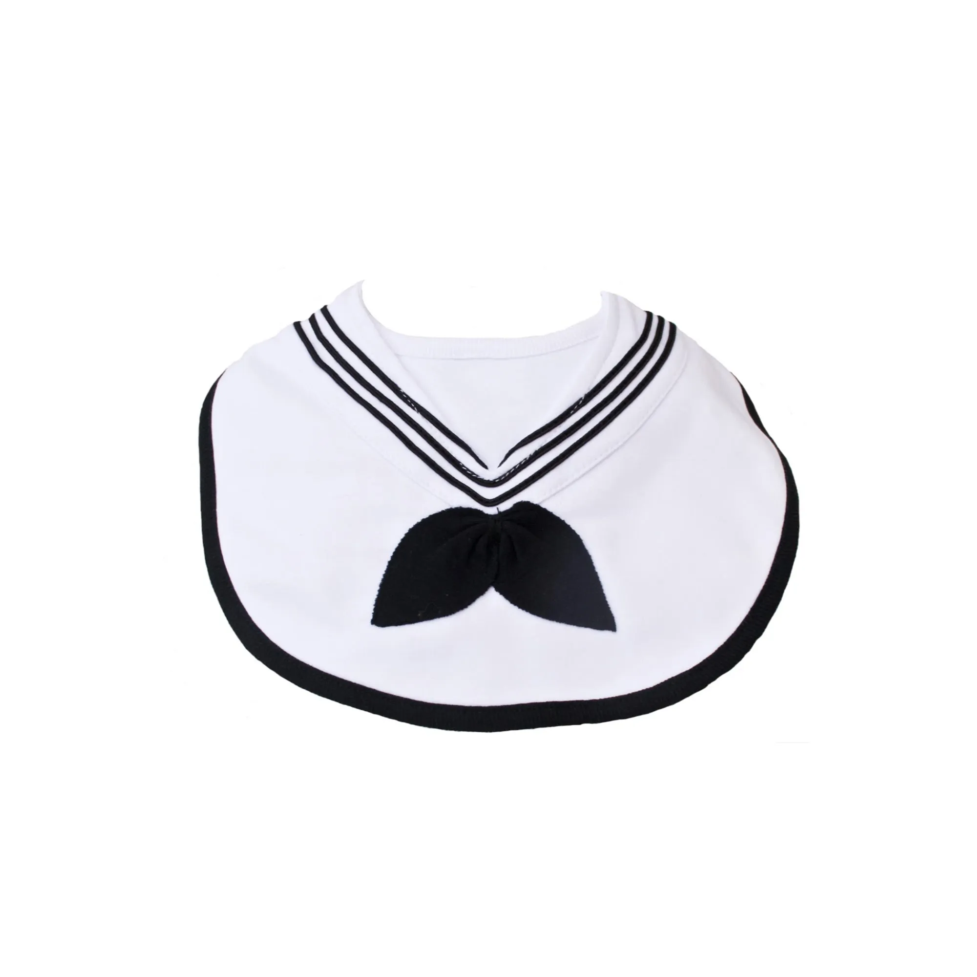 Navy Sailor Bib White