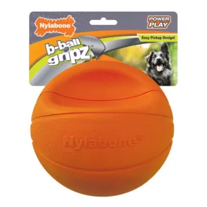 Nylabone Power Play Orange Rubber Basketball Ball Dog Toy Large each 1 pk