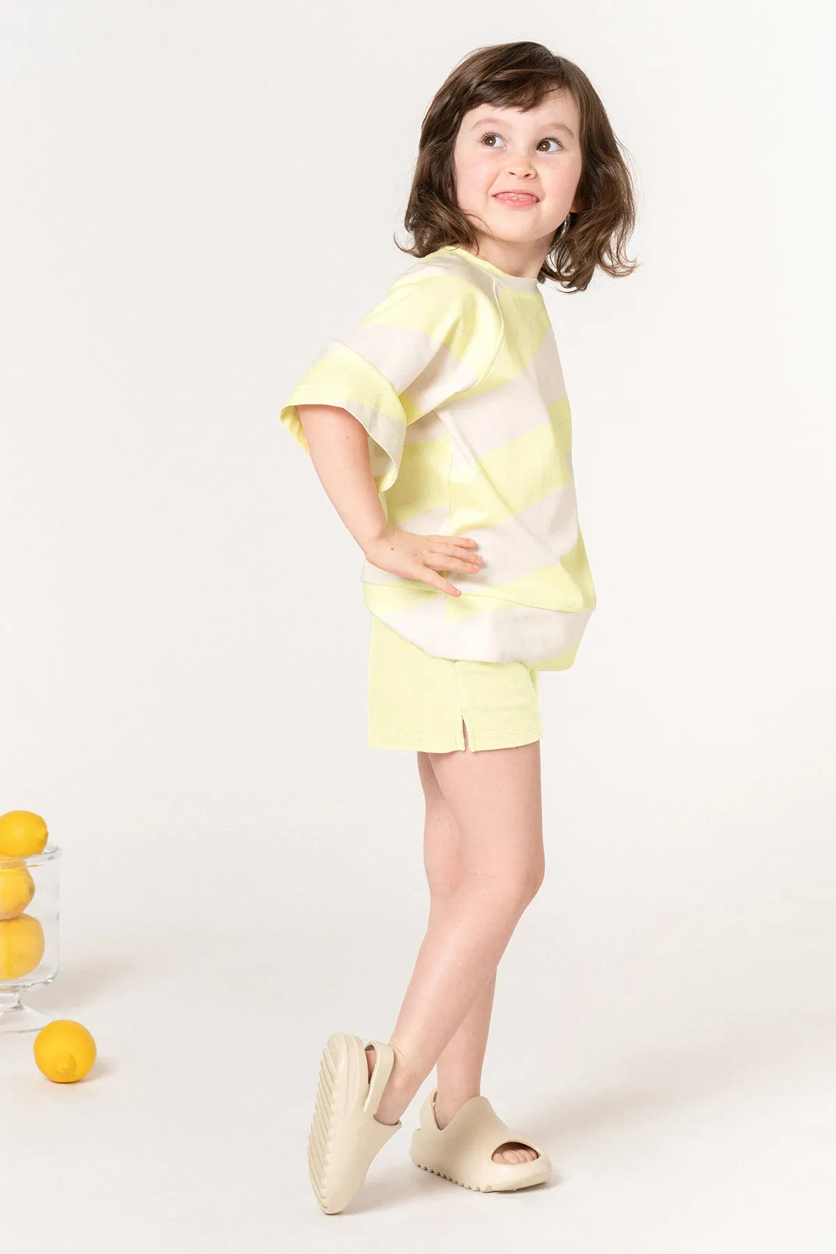 OMAMImini Oversized Raglan Kids Shirt - Yellow (Size 6 left)