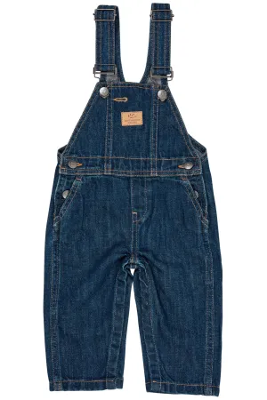 ORGANIC BABY OVERALLS - DARK INDIGO BLUE WASHED