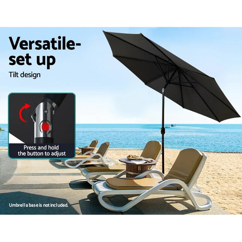 Outdoor Umbrella 3m Tilt - Black