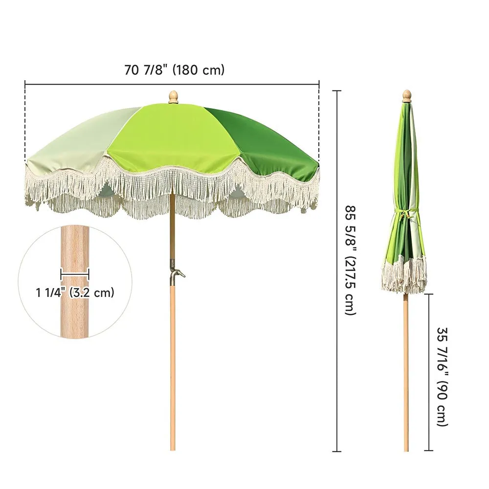 Patio Umbrella Wooden Tilt 6ft 8-Rib Palm Springs