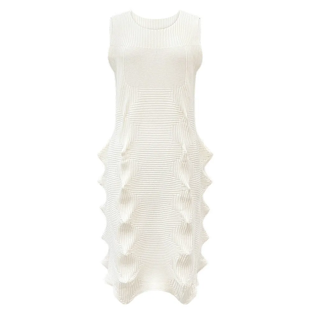 Pre Order:  Solid Pleated Knitted Dress