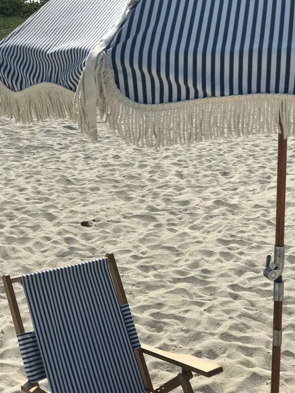 Premium Beach Umbrella - Navy Stripe