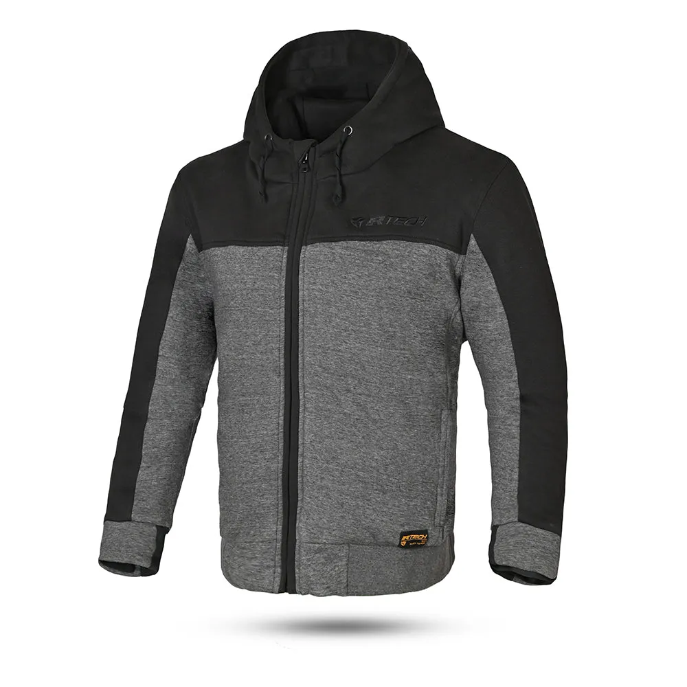 R-TECH High-Performance Suspension Hoodie in Sleek Black and Grey