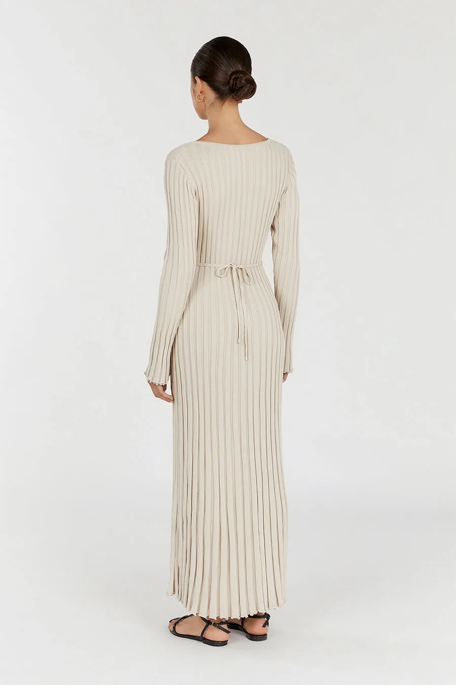 REIGN STONE SLEEVED KNIT MIDI DRESS