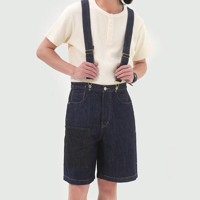 Retro Denim Casual Overalls Shorts