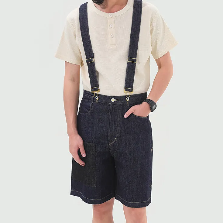 Retro Denim Casual Overalls Shorts