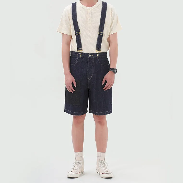 Retro Denim Casual Overalls Shorts