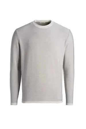 Round neck sweater made of merino wool &amp; cotton, relaxed fit